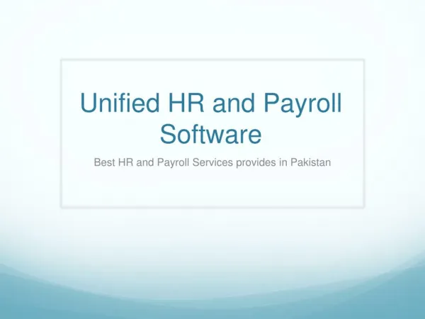 Unified HR and Payroll Software in Pakistan� - PeopleQlik