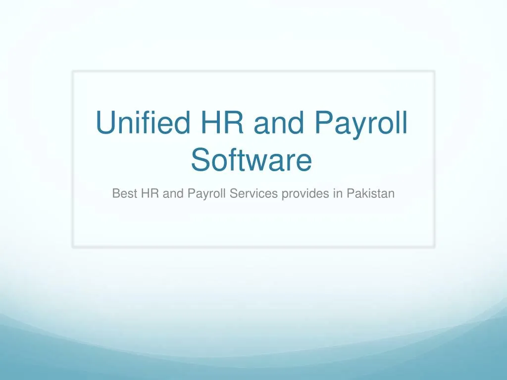 unified hr and payroll software