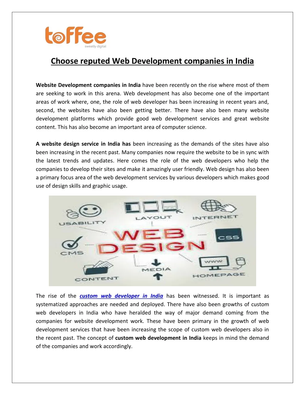 choose reputed web development companies in india
