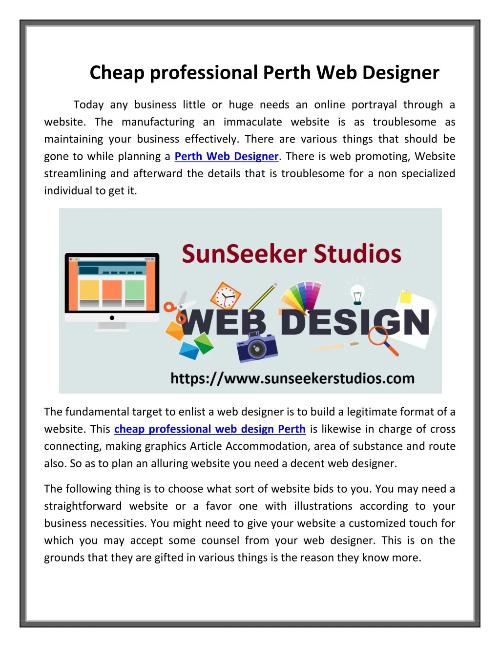 cheap professional perth web designer