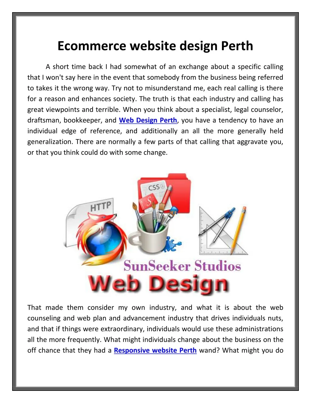 ecommerce website design perth