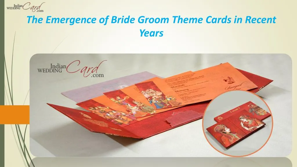 the emergence of bride groom theme cards