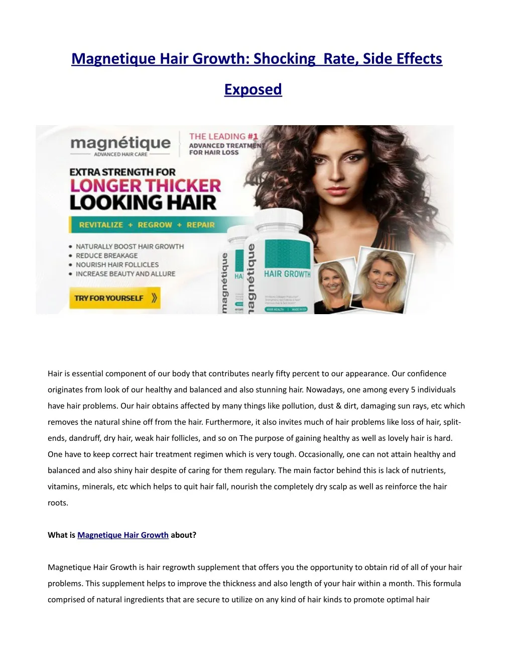 magnetique hair growth shocking rate side effects