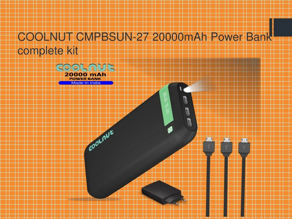 coolnut cmpbsun 27 20000mah power bank complete kit