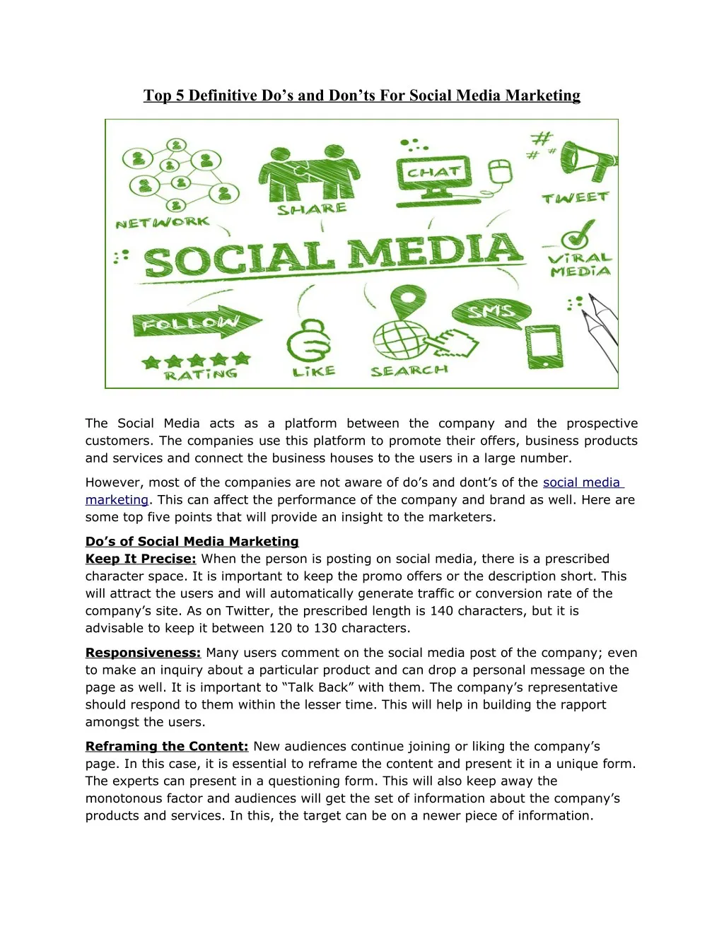 top 5 definitive do s and don ts for social media