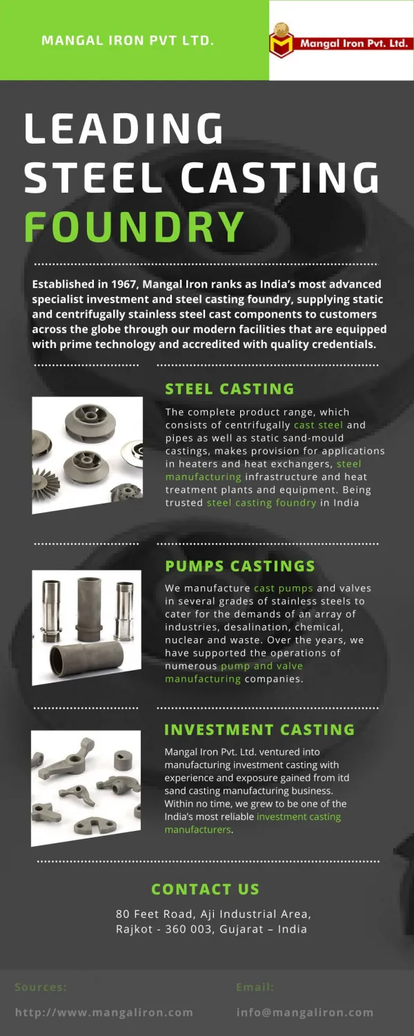 Steel Casting Foundry, Steel Cast Components, Stainless Steel Parts