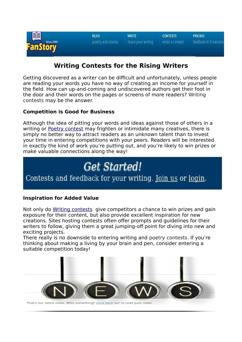 writing contests for the rising writers