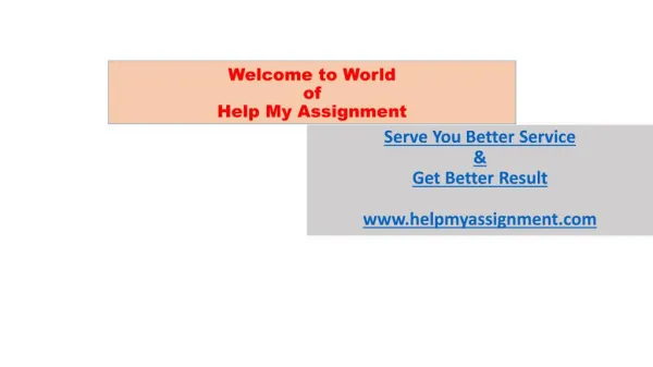 https://www.helpmyassignment.com - No 1 Help My Assignment