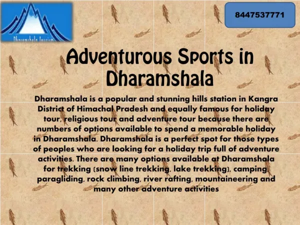 Best Adventure Activities To Do in Dharamshala