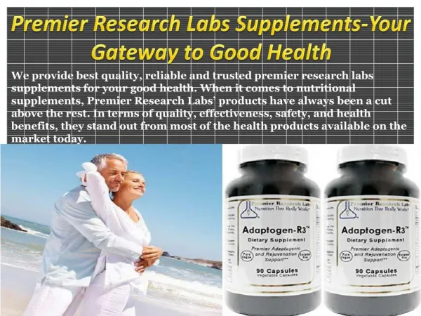 Premier Research Labs Supplements-Your Gateway to Good Health