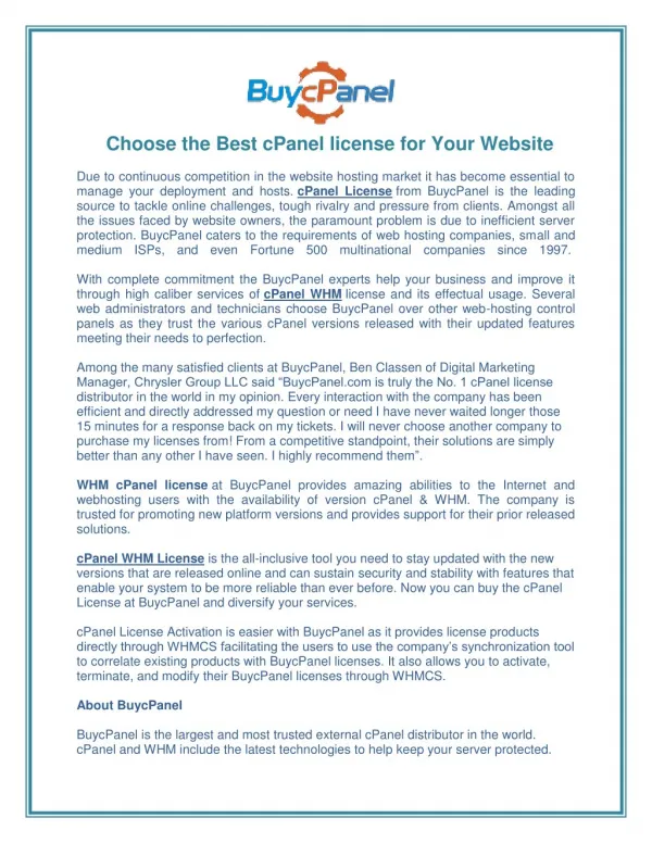 Choose the Best cPanel license for Your Website