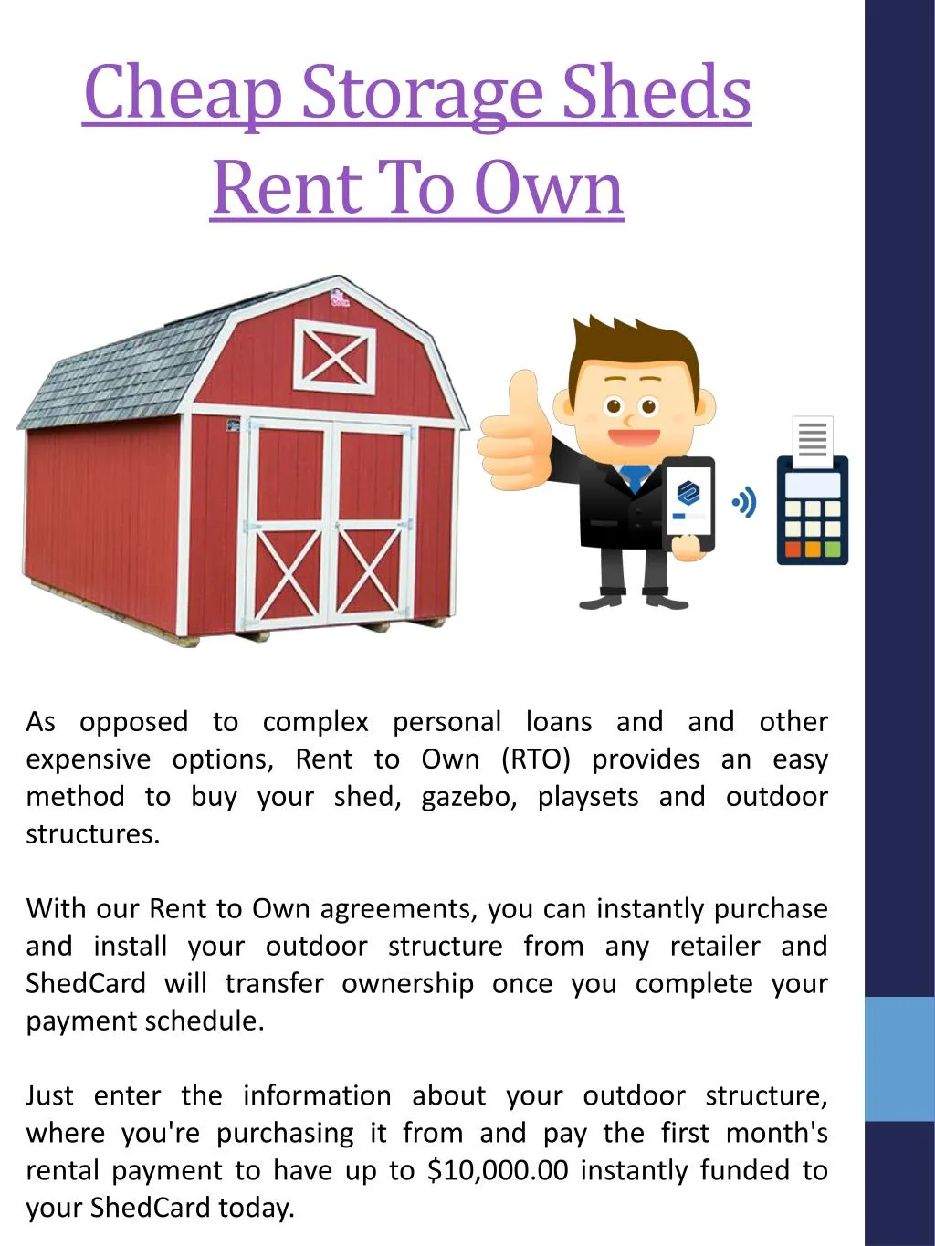 cheap storage sheds rent to own