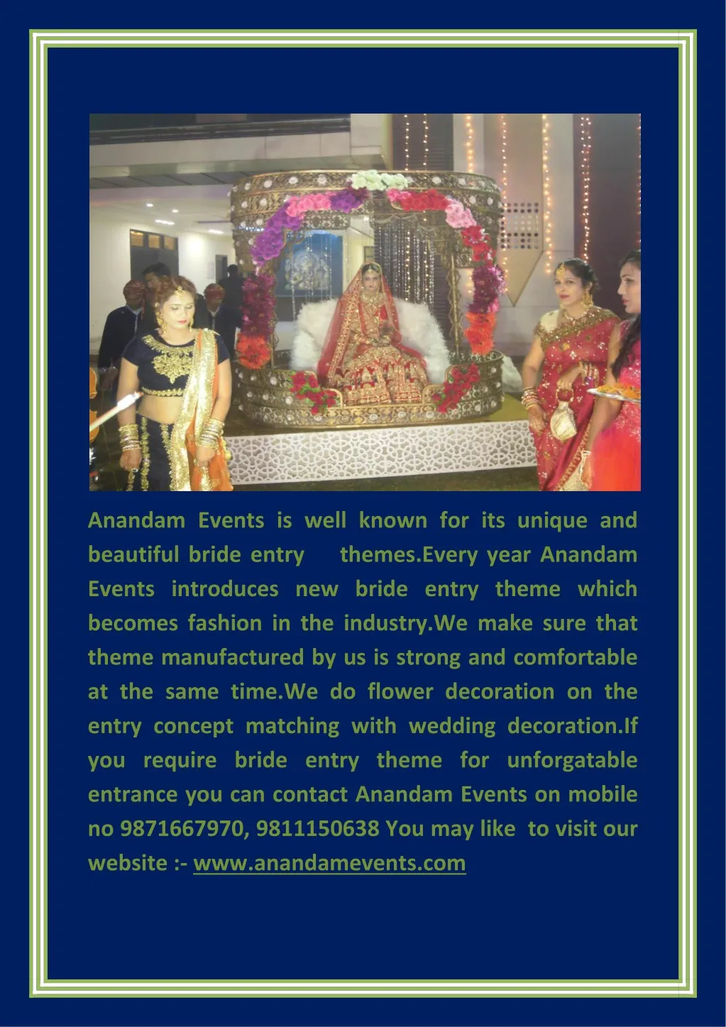 anandam events is well known for its unique