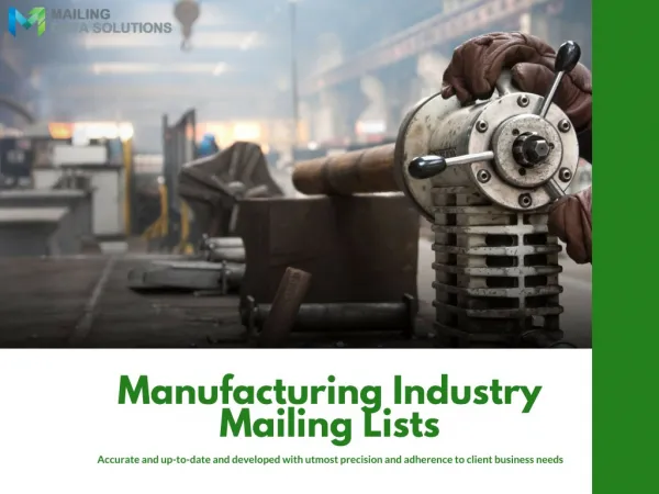 Manufacturing Industry Mailing Lists