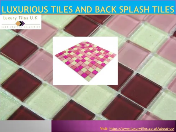 Luxurious Tiles and Back Splash Tiles