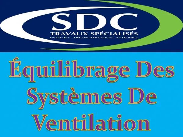 Équilibrage Des Systèmes De Ventilation