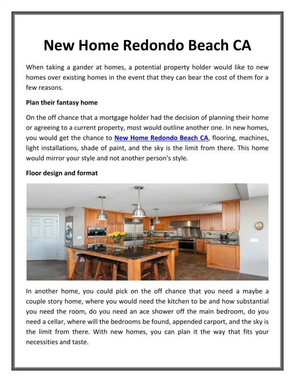New Home Redondo Beach CA