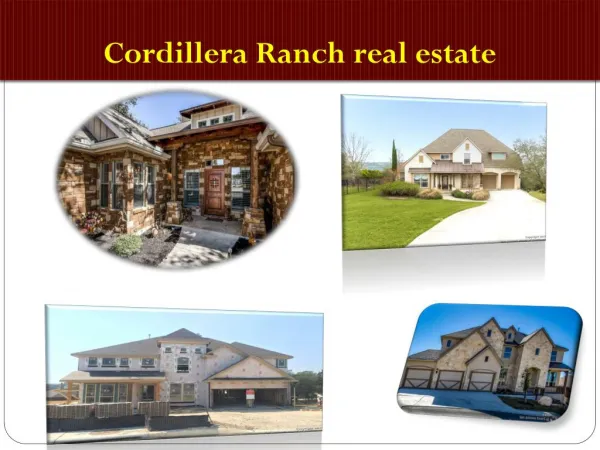 Cordillera Ranch real estate