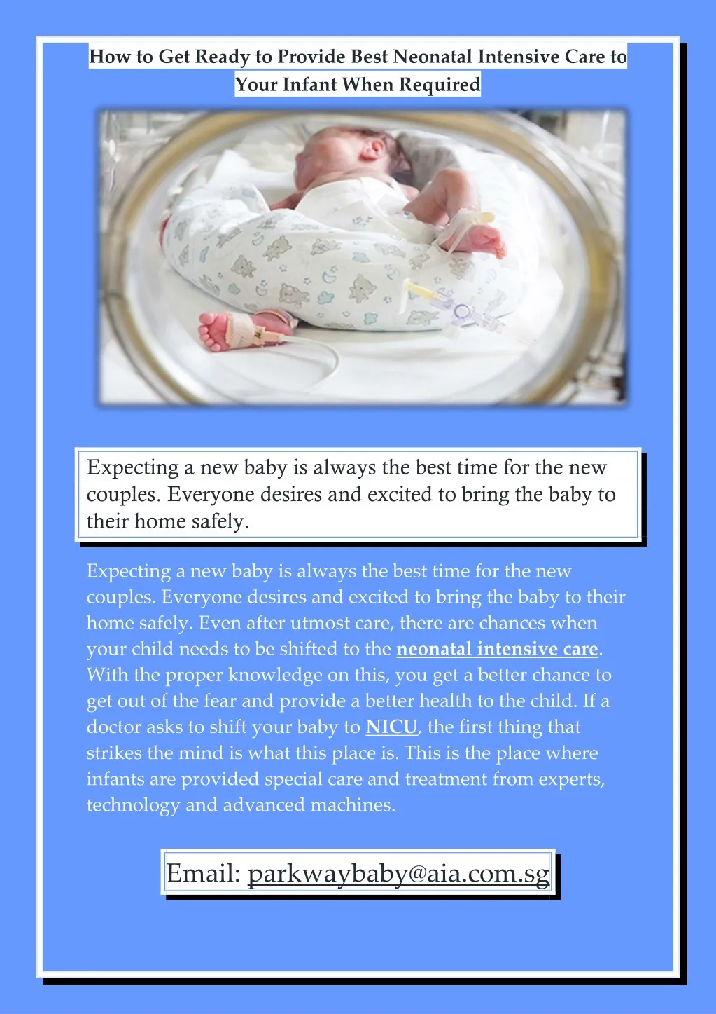 how to get ready to provide best neonatal
