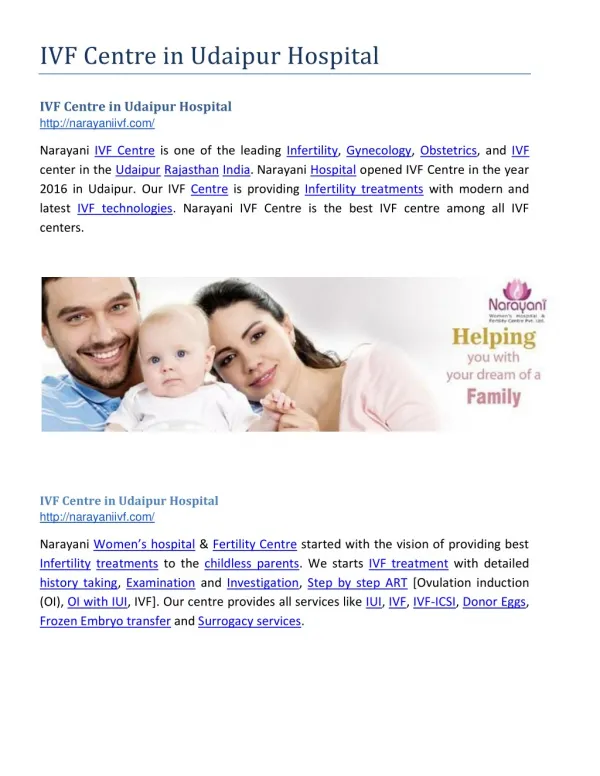 IVF Centre in Udaipur Hospital