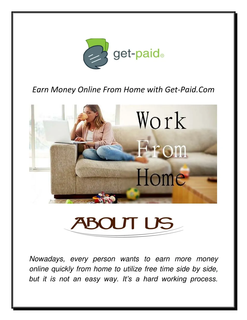 earn money online from home with get paid com