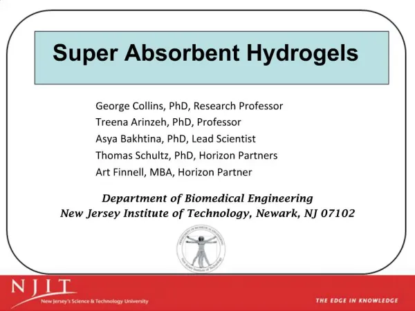 Super Absorbent Hydrogels