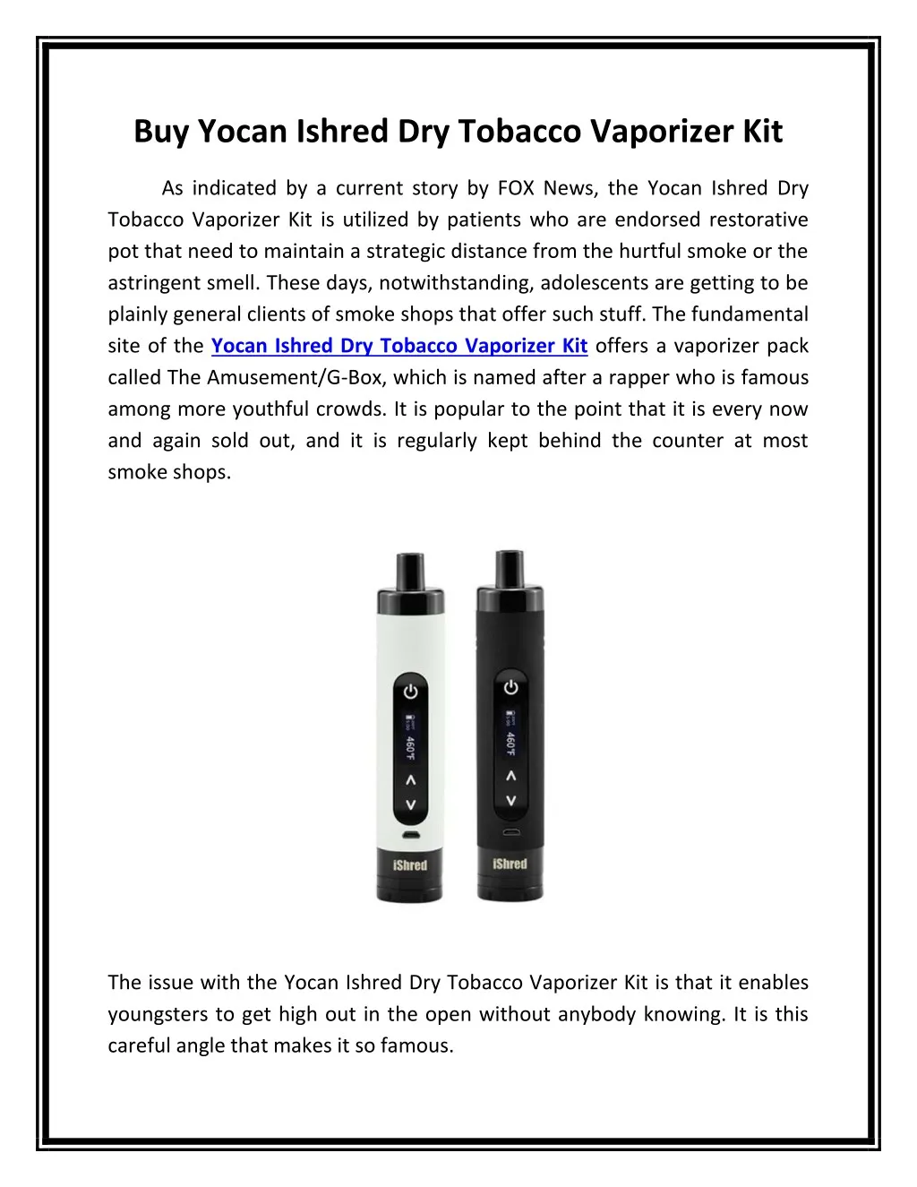 buy yocan ishred dry tobacco vaporizer kit