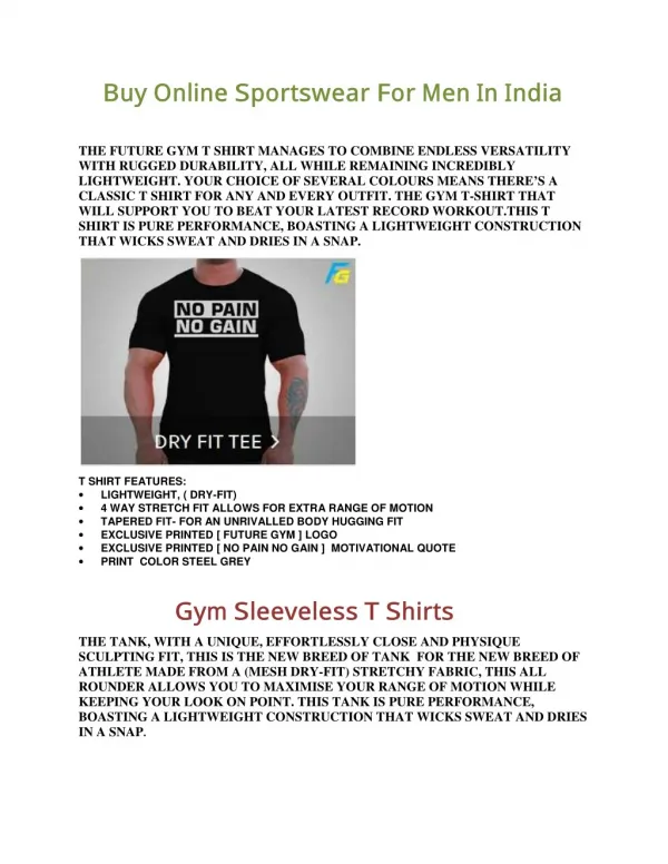 gym t shirts online for men