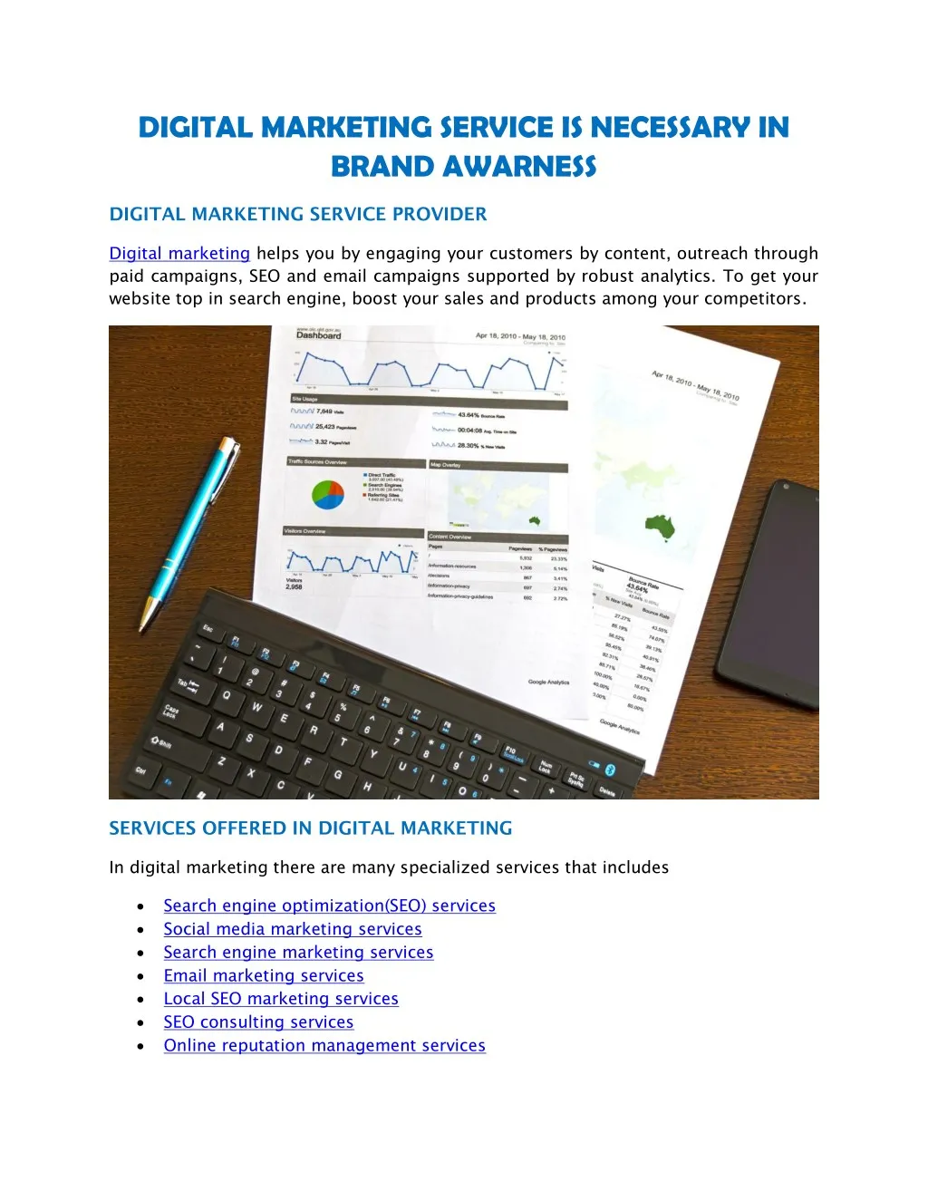 digital marketing service is necessary in brand