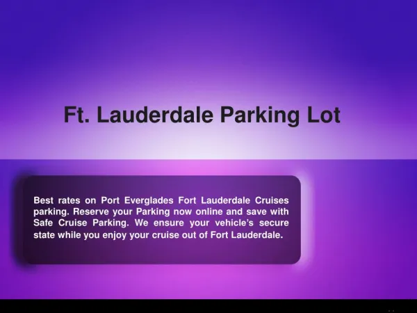 Port Everglades Parking Rates