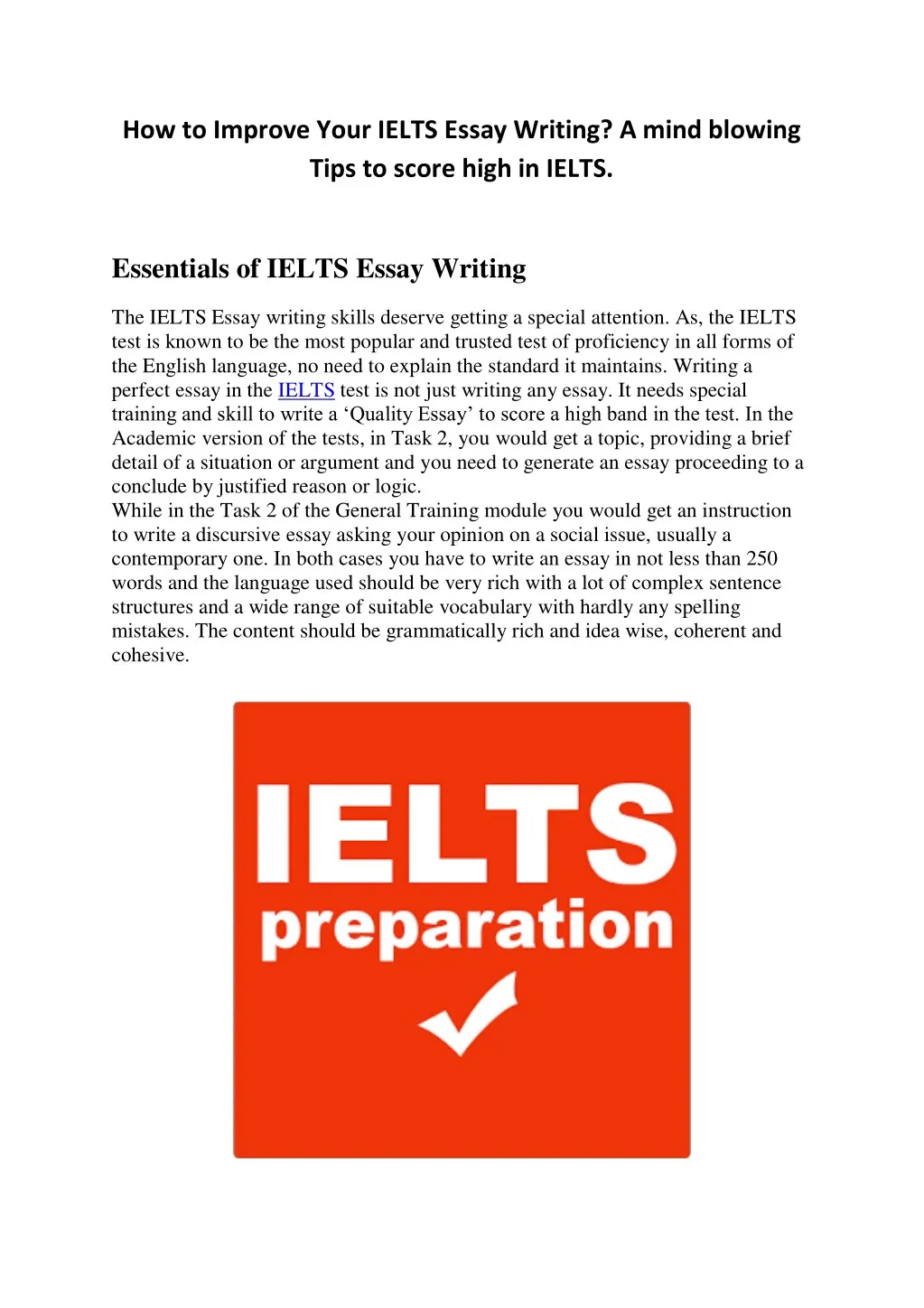 how to improve your ielts essay writing a mind