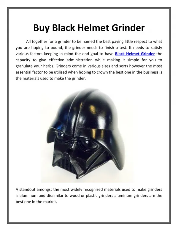 Buy Black Helmet Grinder | Best Dam Deals