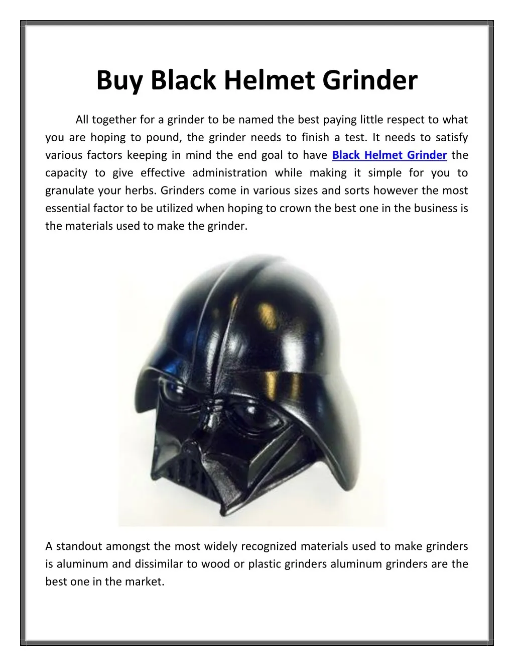 buy black helmet grinder