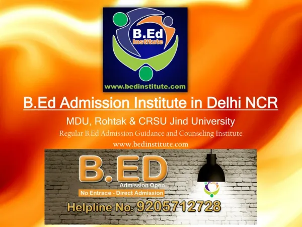 MDU B.Ed Admission Institute in Delhi NCR, India
