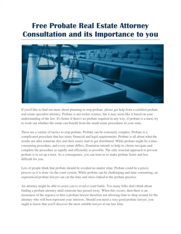 probate attorney free consultation