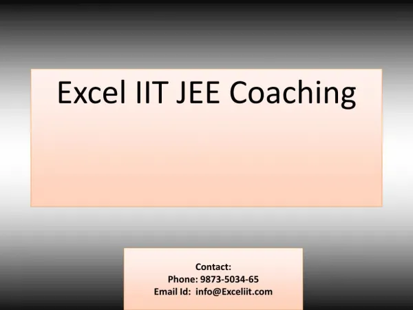 Excel IIT- Best IIT Coaching in Delhi