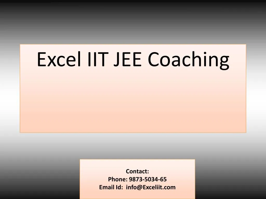 excel iit jee coaching