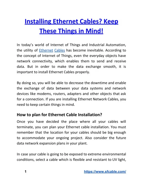 Installing Ethernet Cables? Keep These Things in Mind!