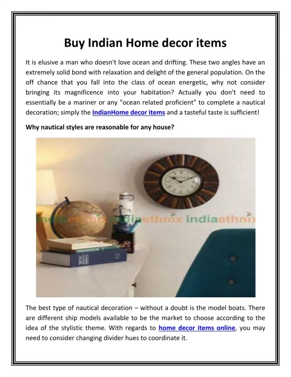 Buy Indian Home decor items