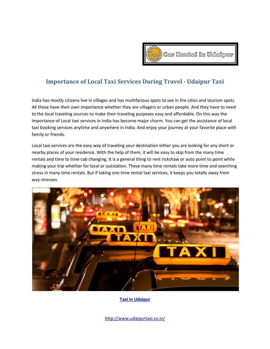 importance of local taxi services during travel