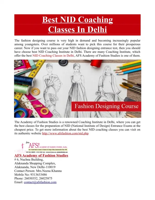 Best NID Coaching Classes In Delhi