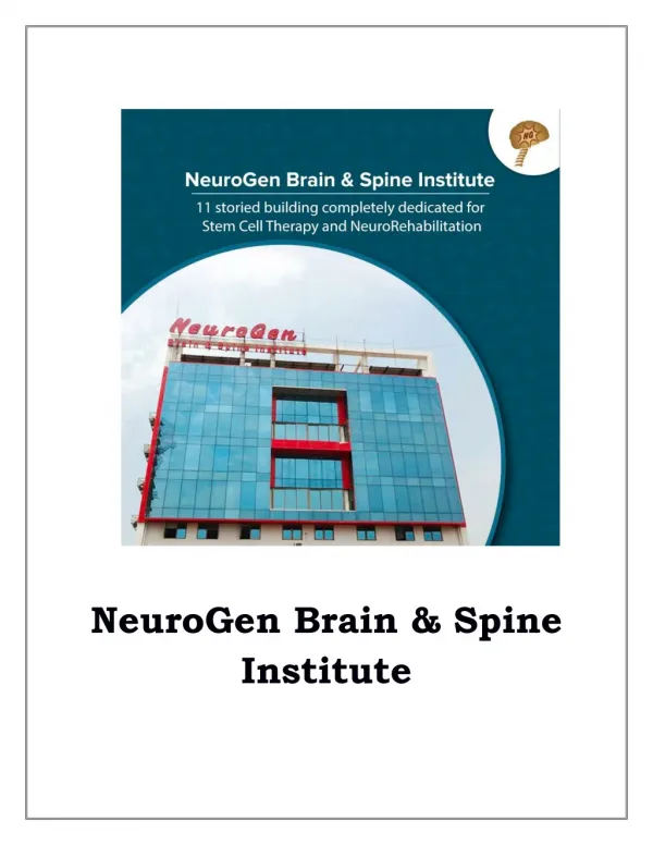 Stem cell Therapy For Autism at NeuroGen Brain and Spine Research Institute