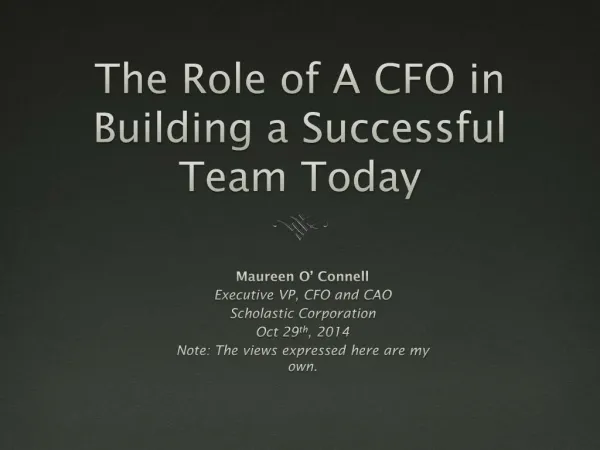 Role of A CFO in Building A Successful Team