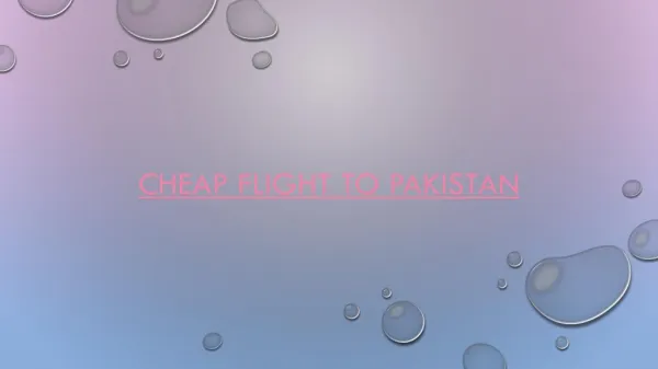 Cheap flight to Pakistan
