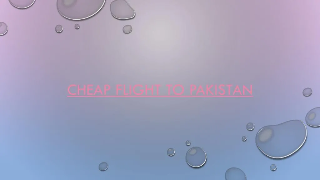 cheap flight to pakistan