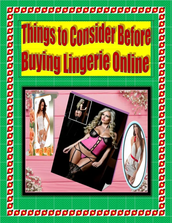 Things to Consider Before Buying Lingerie Online