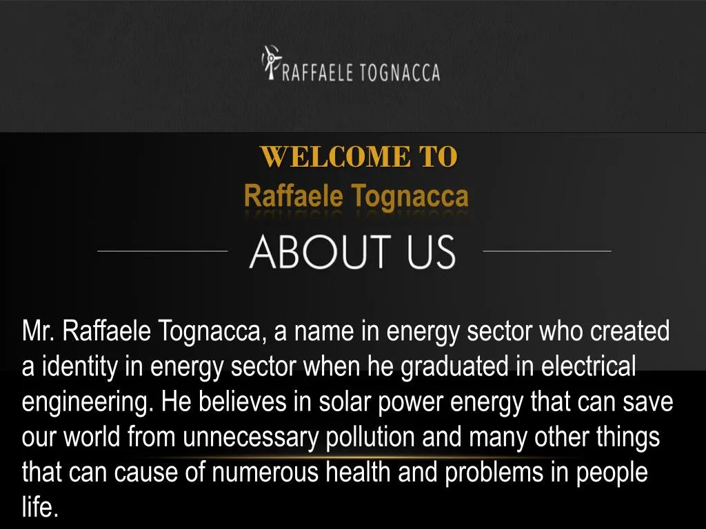welcome to raffaele tognacca