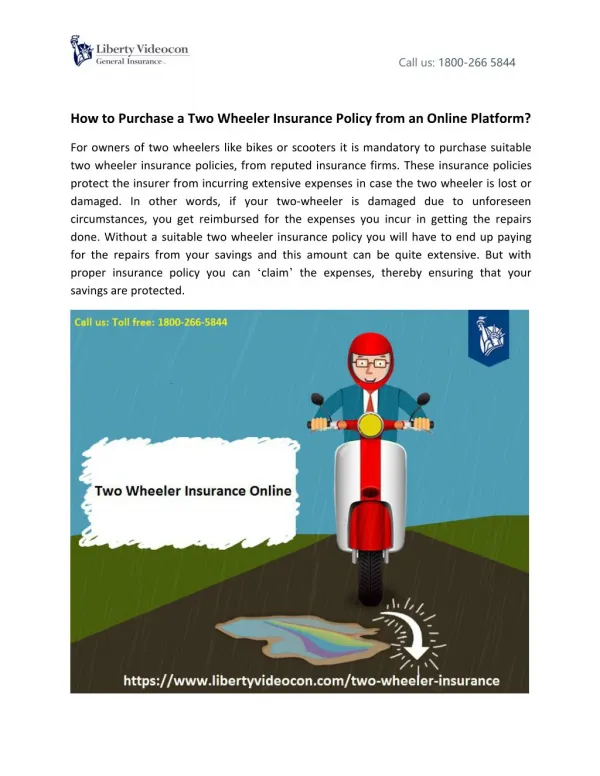 How to Purchase a Two Wheeler Insurance Policy from an Online Platform?