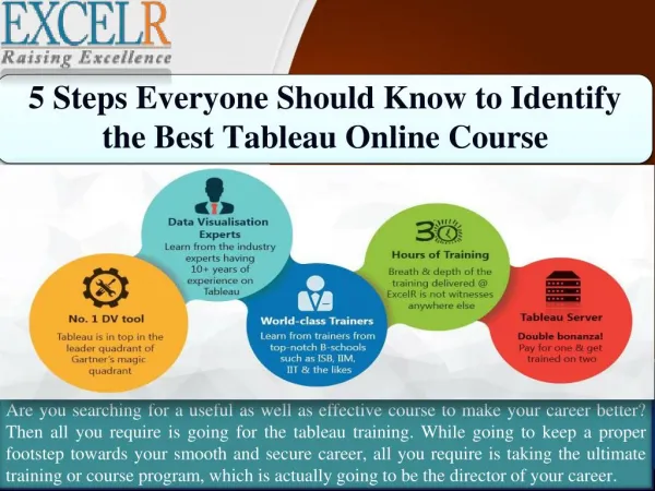 5 Steps Everyone Should Know to Identify the Best Tableau Online Course