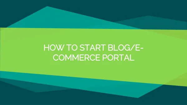 How To Start Blog/e-Commerce Portalfashion designing
